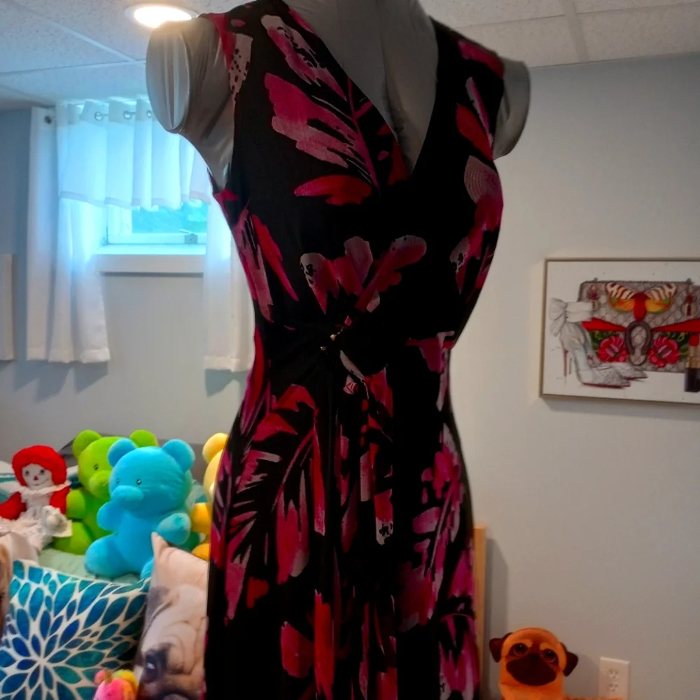 DKNY sleeveless floral design dress - Picture 3 of 8